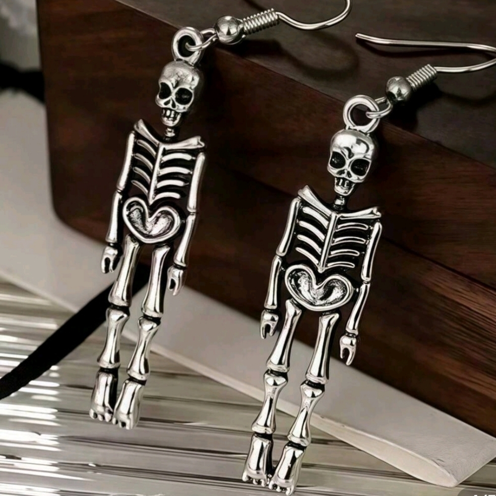 Skeleton  Earrings Tibeten Charm